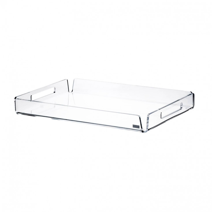 Vassoio rettangolare piccolo in plexiglass dal design moderno ed elegante