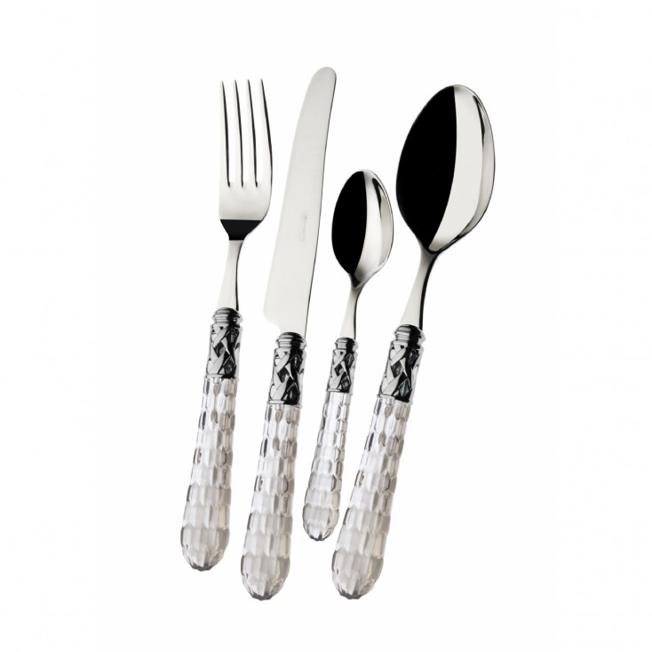 Set di posate 24pz con ghiera cromata collezione "Bohemia"