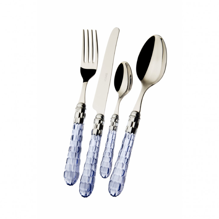 Set di posate 24pz con ghiera cromata collezione "Cristallo"