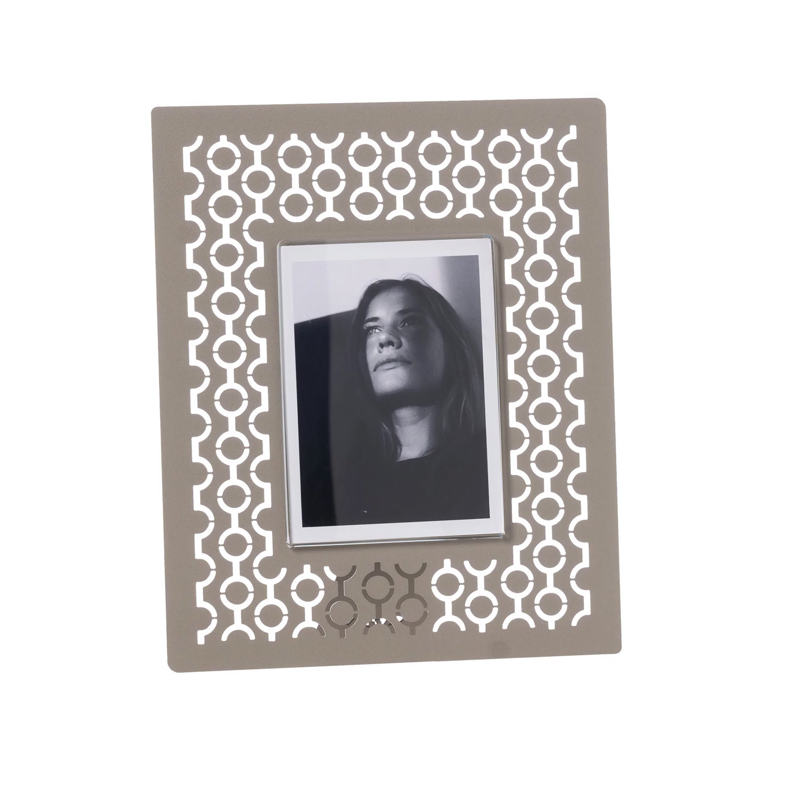 Artibetter Cornice Portafoto Da Tavolo Quadrata In Metallo E Vetro - 14x14 Cm - Nero - Supporto Incluso - 6