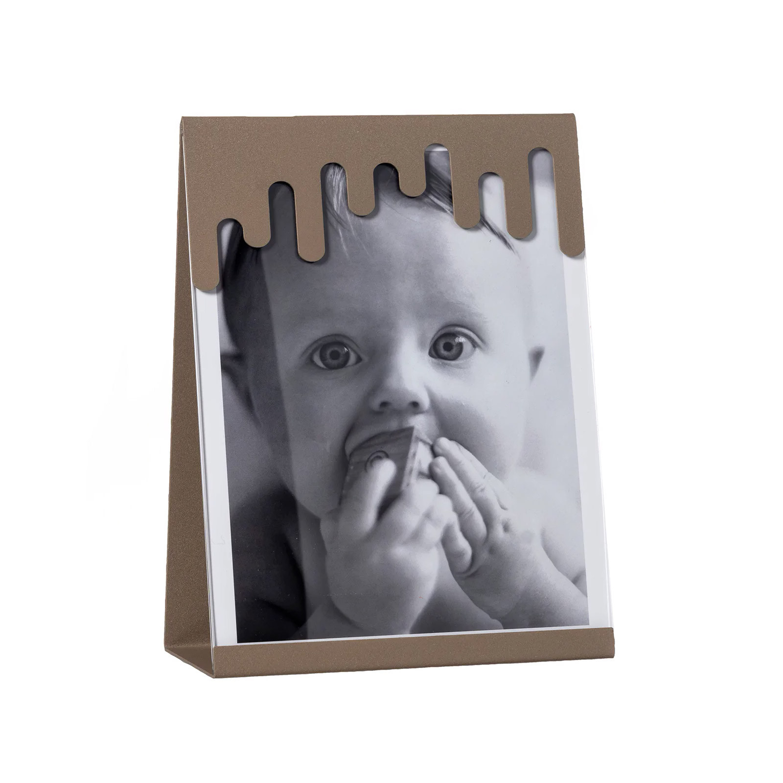 Artibetter Cornice Portafoto Da Tavolo Quadrata In Metallo E Vetro - 14x14 Cm - Nero - Supporto Incluso - 5