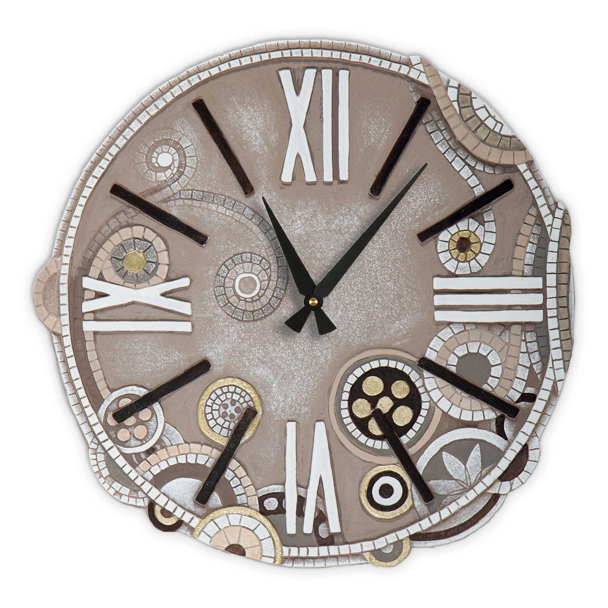 HAITANG Grandi orologi da parete per soggiorno, moderno, decorativo, rustico, in metallo nero, silenzioso, senza ticchettio, funzionamento a batteria, orologio rotondo da 50,8 cm, per camino, camera