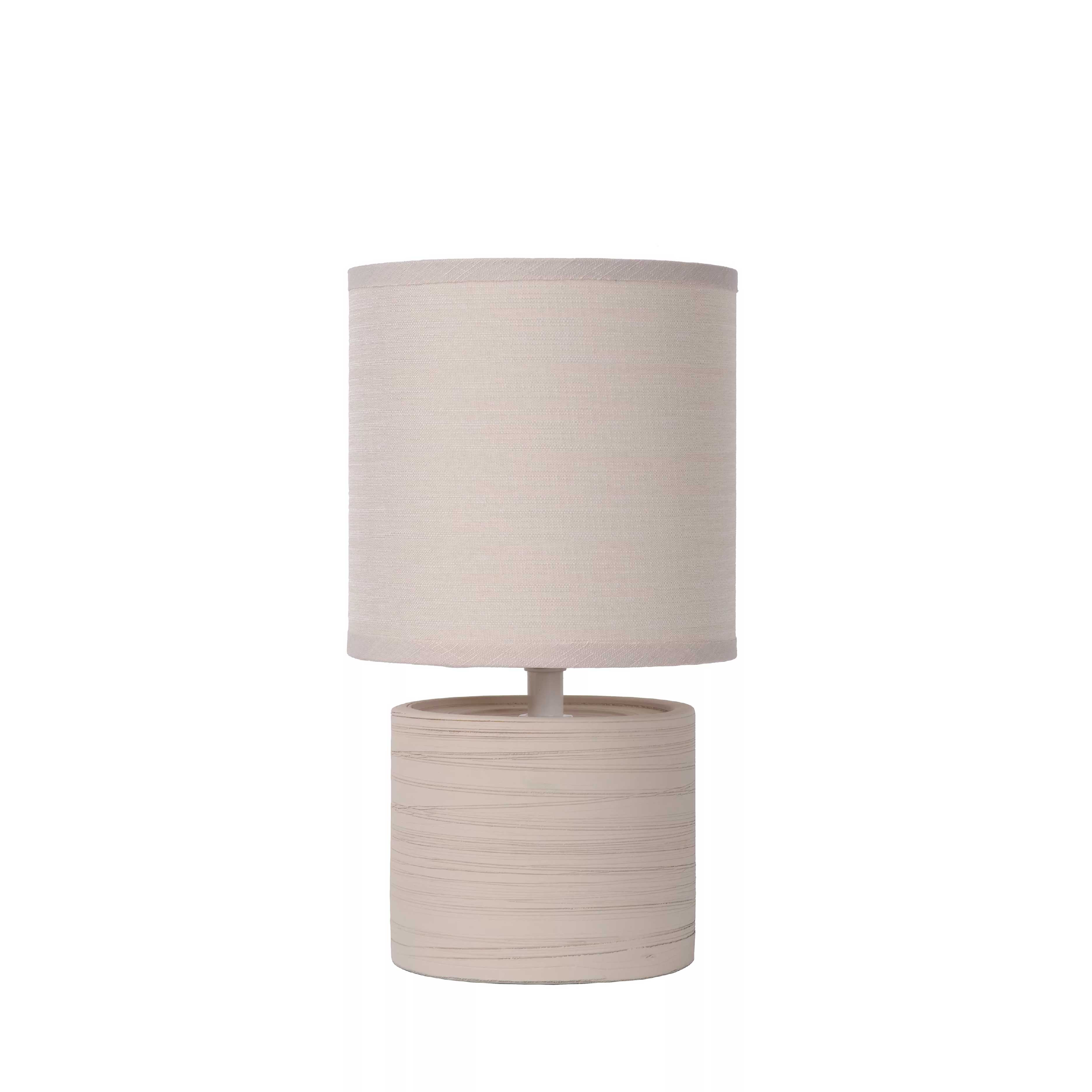 MALA LAMPADA DA TAVOLO CERAMICA MARRONE PARALUME BEIGE H.26CM