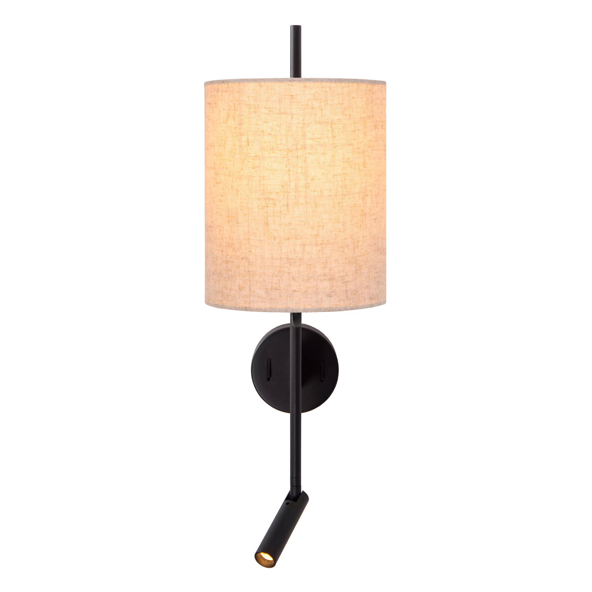 Aofesel Lampada da comodino, 2 x applique da parete a LED con interruttore e ricarica USB, 3 W + 9 W, 3000 K, fissaggio a parete, faretto girevole, luci da parete, letto