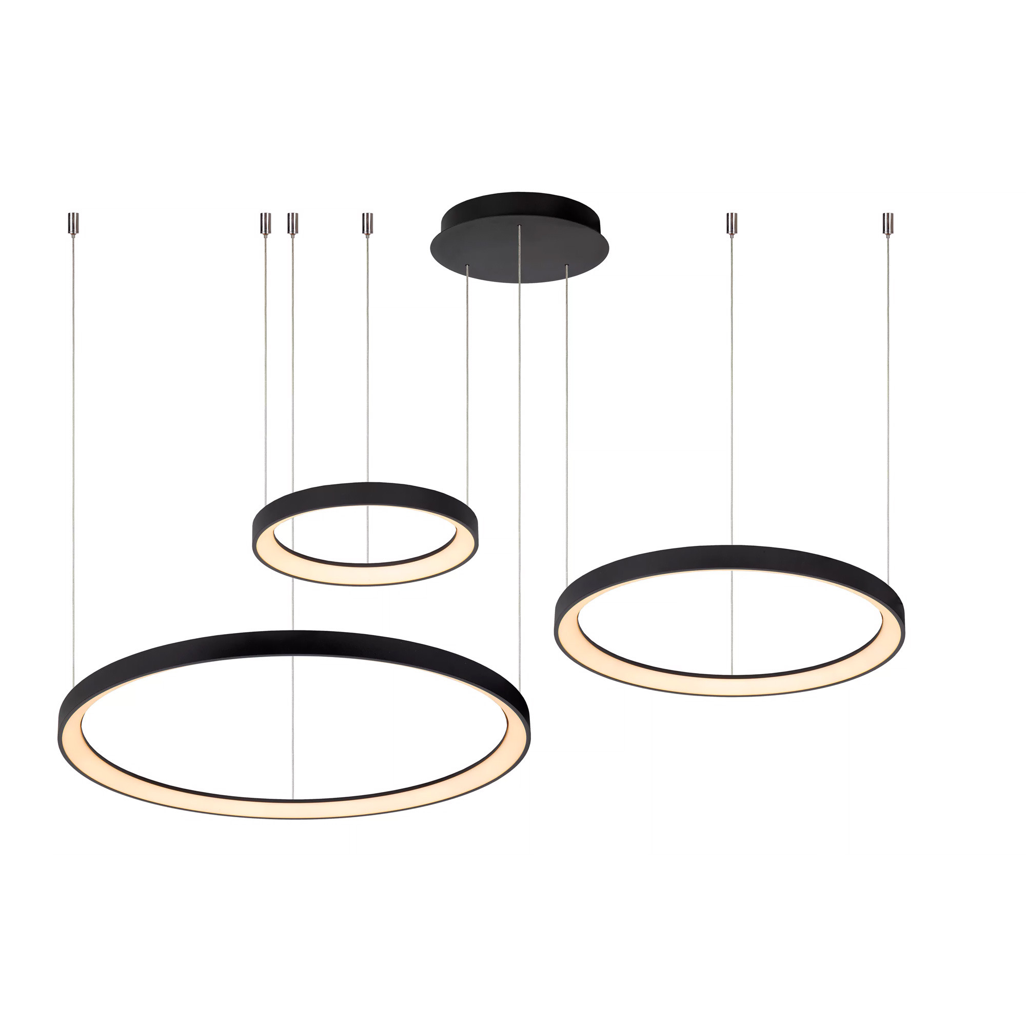 Lampada A Soffitto LED A Cristallo 3 Anelli, Moderna E Dimmabile Con Telecomando Per Soggiorno E Camera Da Letto (3000K-6000K)