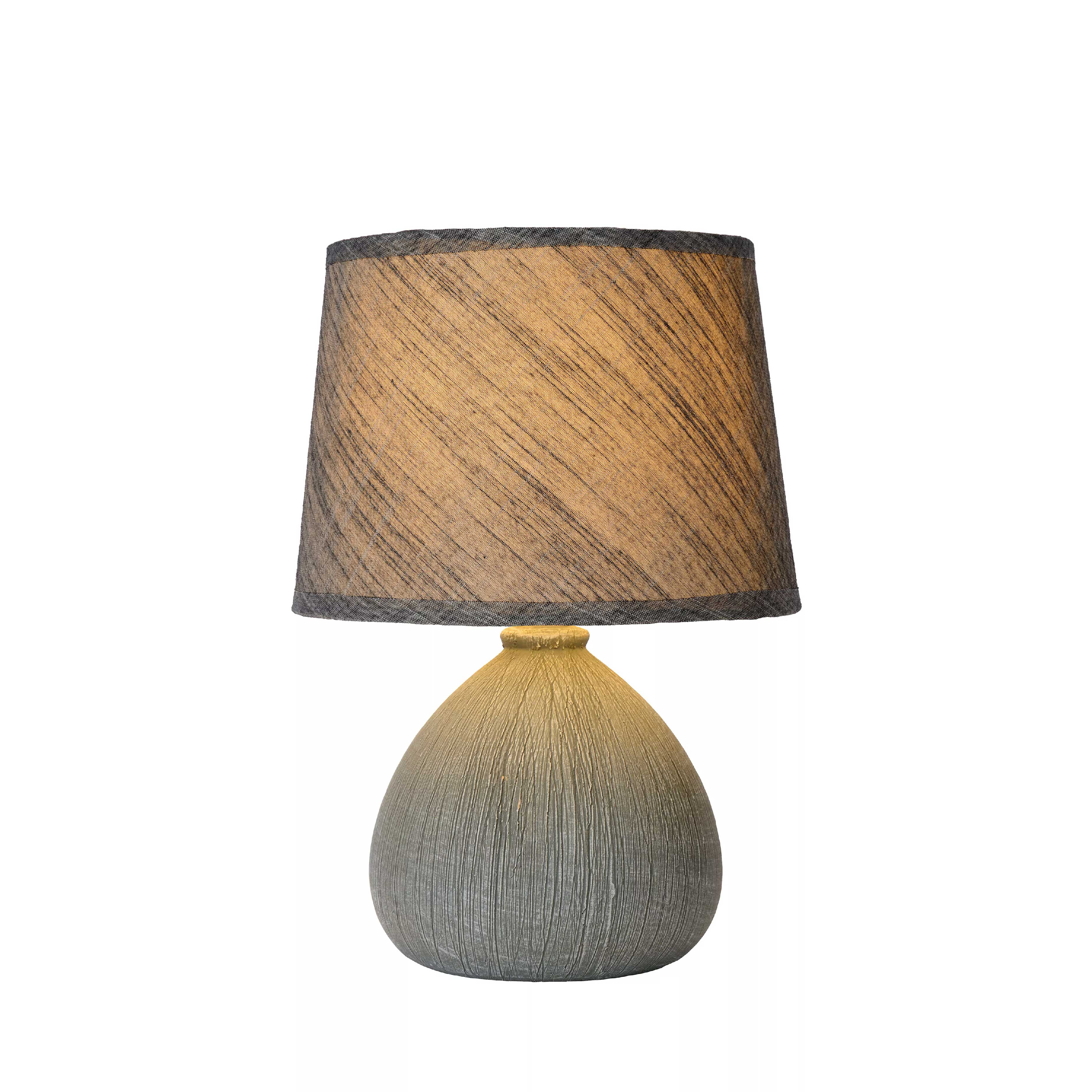 BRUBAKER doppio set Lampade da tavolo o comodino - 27 cm - grigio - basi in ceramica con
