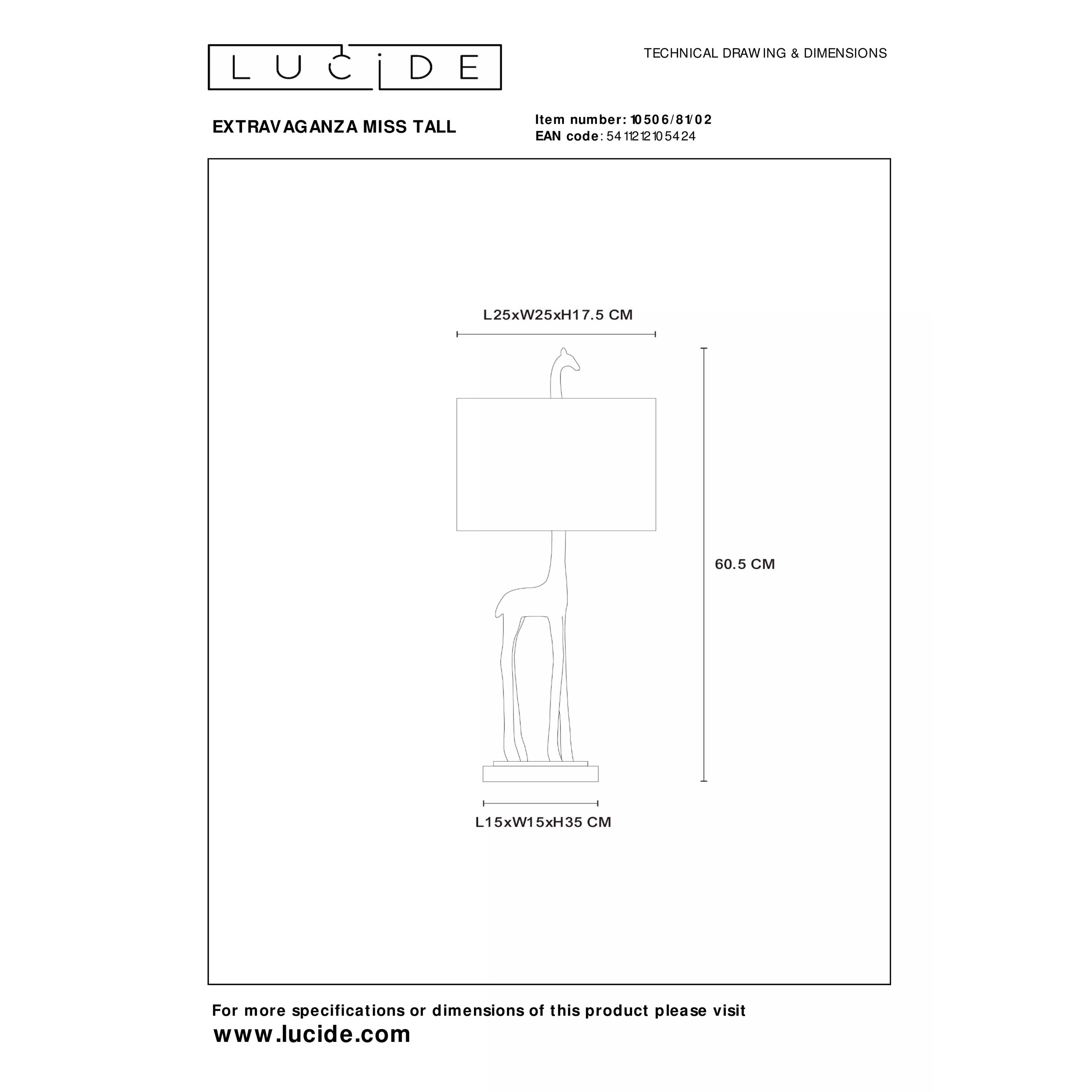 Brillibrum Lampada da tavolo di design Safari in poliresina, realizzata in poliresina, lampada da comodino, stile Africa E27, max 40 Watt, lampada da tavolo con animali, altezza 70 cm