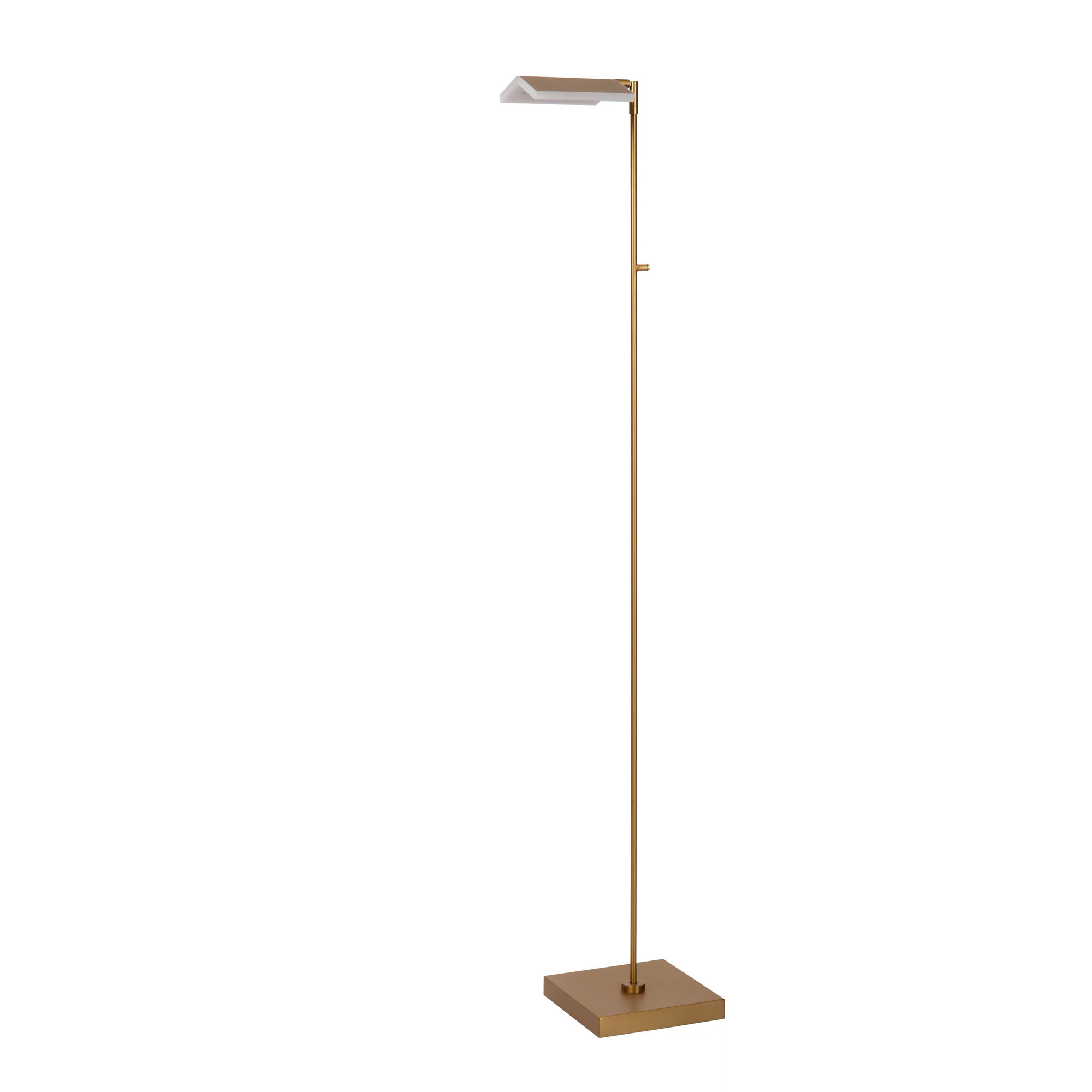Qazqa diva - LED Dimmerabile Lampada da terra con braccioo de lettura dimmer incluso Moderno - 2 luce - 254 mm - Oro/Ottone - Moderno - Soggiorno I Camera da letto