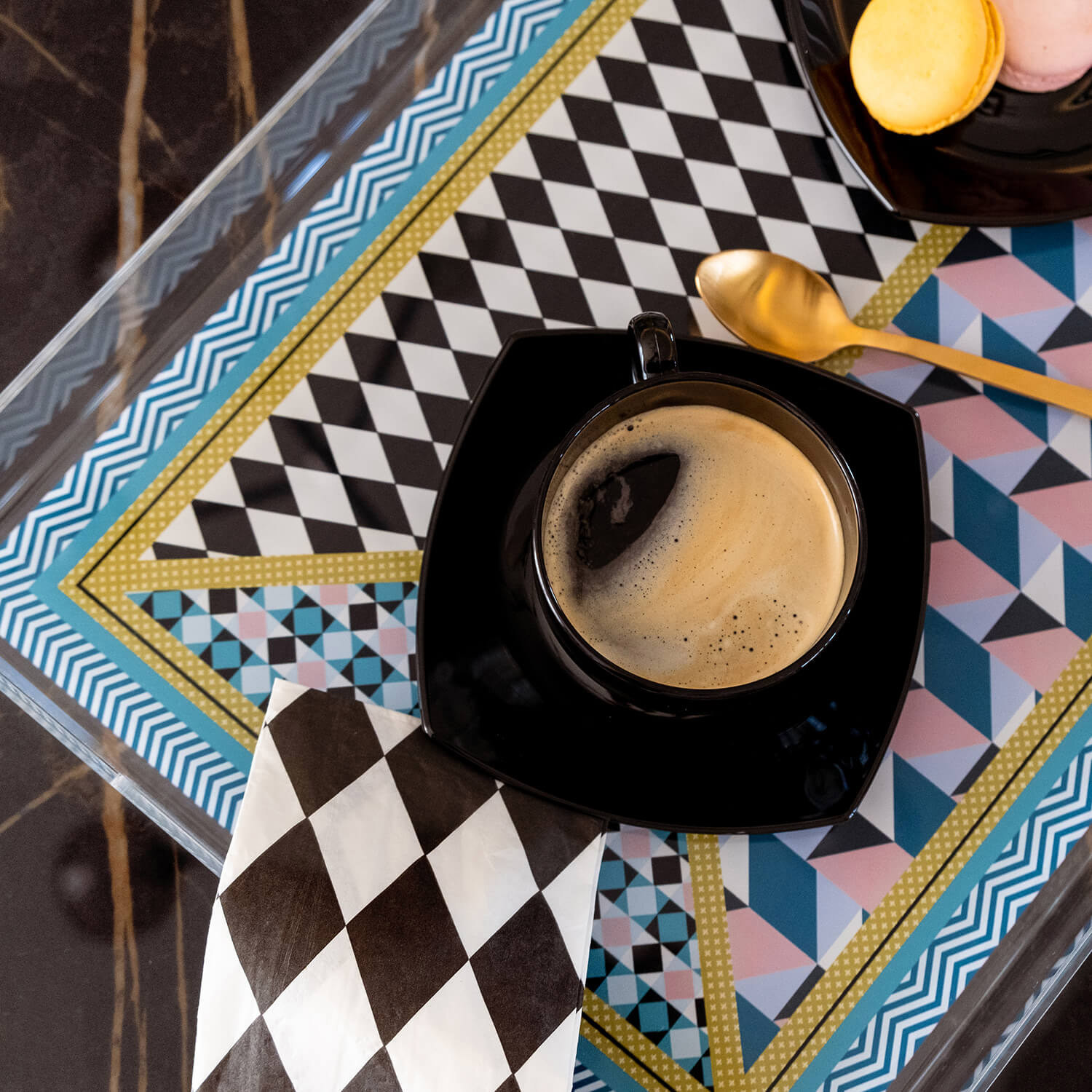 Vassoio Design Plexiglass James - Multicolor Per Cucina, Soggiorno E Ufficio