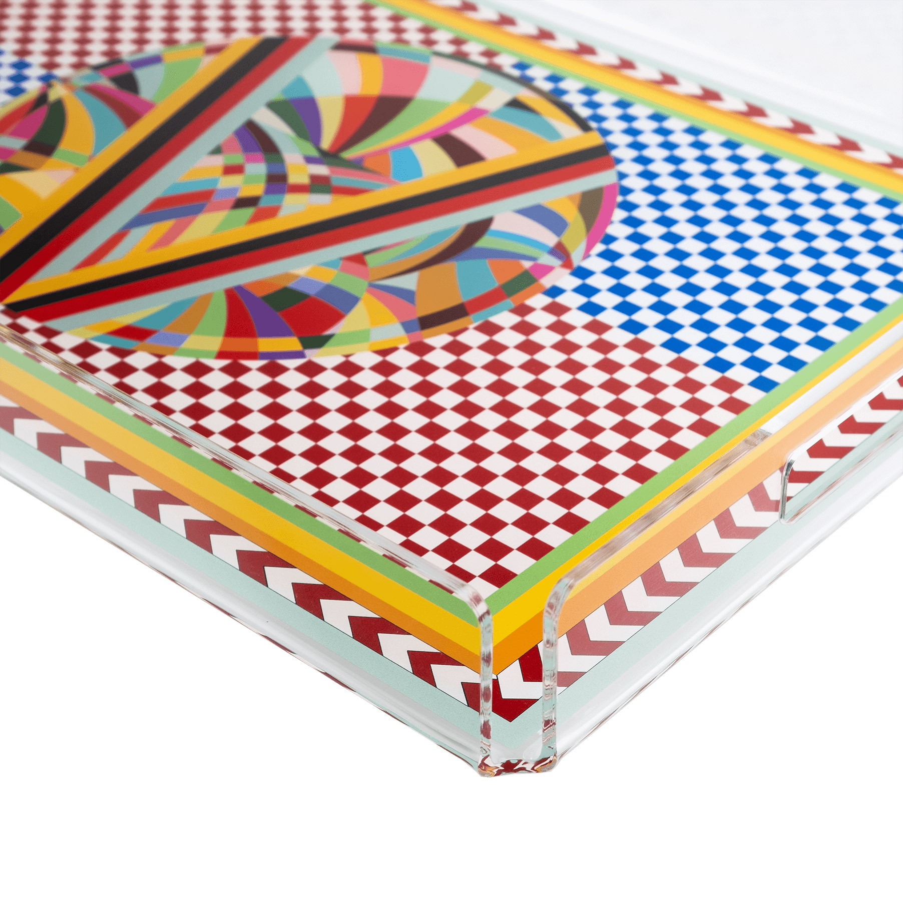 Vassoio Design Plexiglass James - Multicolor Per Cucina, Soggiorno E Ufficio