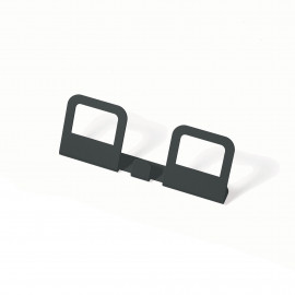  Pezzani - Hang - Appendiabiti da parete lineare in stile moderno con 2 ganci - Colore: Grigio Ardesia - SKU: 0/322#AS 