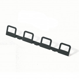  Pezzani - Hang - Appendiabiti da parete lineare in stile moderno con 4 ganci - Colore: Grigio Ardesia - SKU: 0/324#AS 