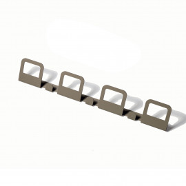  Pezzani - Hang - Appendiabiti da parete lineare in stile moderno con 4 ganci - Colore: Grigio Tortora - SKU: 0/324#TS 