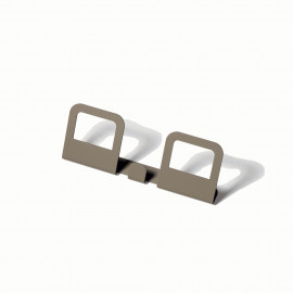  Pezzani - Hang - Appendiabiti da parete lineare in stile moderno con 2 ganci - Colore: Grigio Tortora - SKU: 0/322#TS 