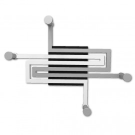  CalleaDesign - Snake - Appendiabiti da parete in legno di design moderno con 4 pomelli - Colore: Nero - SKU: 13-016-5 