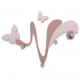  CalleaDesign - Farfalla - Appendiabiti da Parete - Colore: Rosa Nuvola - SKU: 50-13-1-33 
