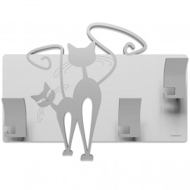  CalleaDesign - Gatti - Appendiabiti da parete - Colore: Alluminio - SKU: 53-13-3-2 