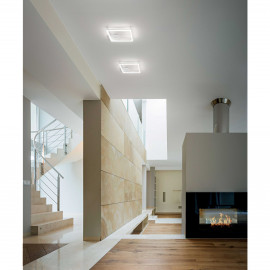  Fabas Luce - Bard - Lampada a soffitto plafoniera LED con diffusore rettangolare dalle linee moderne - 1 Lampadina Led Integrato 39W - Lumen 4050 - Gradi Kelvin 4000k Luce Naturale - IP20 - SKU: 3394-62 