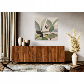  Agave - Quadro moderno floreale dipinto a mano su tela "Foliage 2" 90x90 - SKU: AG140239 