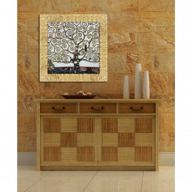  Artitalia - Klimt - Stampa con cornice dorata con decori materici "L'albero della vita" 61x61 - SKU: WRD587 