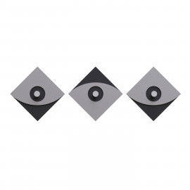  CalleaDesign - Eleonora - Appendiabiti da parete moderno in legno con 3 pomelli - Colore: Alluminio - SKU: 13-026-2 