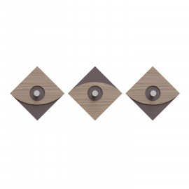  CalleaDesign - Eleonora - Appendiabiti da parete moderno in legno con 3 pomelli - Colore: Noce Canaletto - SKU: 13-026-85 