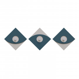 CalleaDesign - Eleonora - Appendiabiti da parete moderno in legno con 3 pomelli - Colore: Ottanio - SKU: 13-026-57 