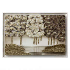  Art Maiora - Quadro moderno dipinto a mano su tela con paesaggio "Foresta Oro" 120x80 - SKU: FORO-G-X 
