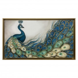  Art Maiora - Quadro moderno dipinto a mano su tela in cotone "Narciso" 130x70 - Colore: Celeste - SKU: NRS-M-VOV 