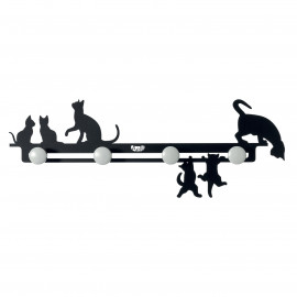  Arti e Mestieri - Cattitude - Appendi abiti grande in metallo con 4 pomelli dal design moderno - Colore: Nero - SKU: 0AP3894C71 