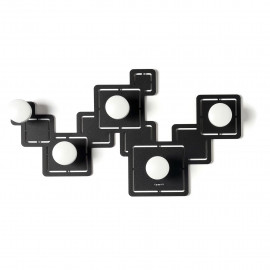  Arti e Mestieri - Malago - Appendiabiti da parete in metallo dal design moderno - Colore: Nero - SKU: 0AP5256C71 