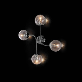  Bonetti Illumina - Ikarus - Plafoniera in metallo cromo lucido con sfere in vetro soffiato trasparenti - 4 Lampadine E14 40W - IP20 - SKU: BL213-PL4 