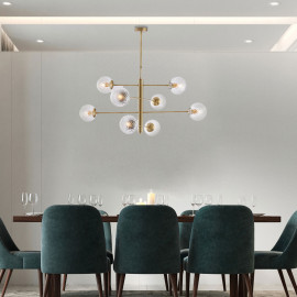  Bonetti Illumina - Demetra - Lampadario grande in metallo con 8 diffusori dal design moderno ed elegante - 8 Lampadine E14 42W - IP20 - SKU: BL279-8 
