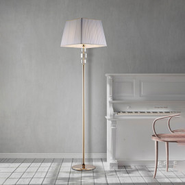  Bonetti Illumina - Franz - Piantana da terra classica con struttura in metallo e dettagli in vetro - Colore: Oro - 1 Lampadina E27 55W - IP20 - SKU: BL275-PH-OR 