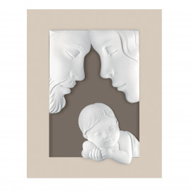  Bongelli Preziosi - Capezzale grande con la sacra famiglia in marmorino e cornice in legno - SKU: ME2518/2 
