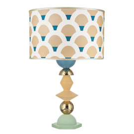  Bongelli Preziosi - Liberty - Lampada da tavolo in amrmorino con paralume in tessuto - Colore: Verde/Oro - 1 Lampadina E27 60W - SKU: ME2672/VOR 
