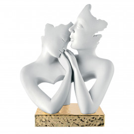  Bongelli Preziosi - Scultura da tavolo piccola in marmorino dal design moderno con coppia innamorati - SKU: ME2506/1 
