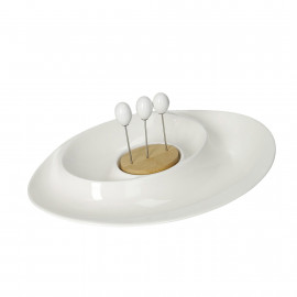  Brandani - Antipastiera in porcellana dal design moderno ed elegante "Andromeda" - Colore: Bianco - SKU: B52914 