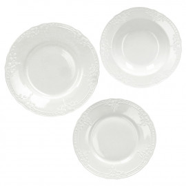  Brandani - Ricordi - Servizio di piatti 18 pezzi in ceramica bianca - Colore: Bianco - SKU: B51280 
