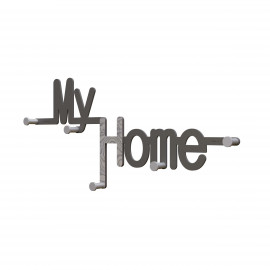  CalleaDesign - MyHome - Appendi abiti da parete in legno dal design moderno con scritta - Colore: Grigio Sottsass - SKU: 13-020-82 