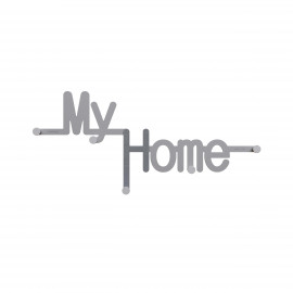  CalleaDesign - MyHome - Appendi abiti da parete in legno dal design moderno con scritta - Colore: Radica Grigia - SKU: 13-020-84 