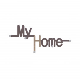  CalleaDesign - MyHome - Appendi abiti da parete in legno dal design moderno con scritta - Colore: Noce Canaletto - SKU: 13-020-85 