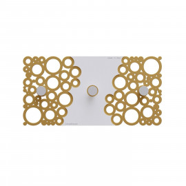  CalleaDesign - Bollicine - Appendiabiti da parete con pannello in legno e 3 pomelli dal design moderno - Colore: Oro - SKU: 61-13-1-60 