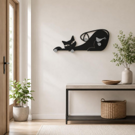  CalleaDesign - Gatto - Appendiabiti a parete moderno in legno - SKU: 53-13-1 