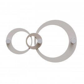  CalleaDesign - Hoops - Appendiabiti da parete moderno con pannello in legno e 3 pomelli - Colore: Caffelatte - SKU: 13-028-14 