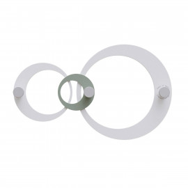  CalleaDesign - Hoops - Appendiabiti da parete moderno con pannello in legno e 3 pomelli - Colore: Salvia - SKU: 13-028-56 