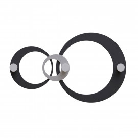  CalleaDesign - Hoops - Appendiabiti da parete moderno con pannello in legno e 3 pomelli - Colore: Nero - SKU: 13-028-5 