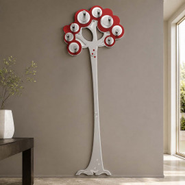  CalleaDesign - Albero - Appendiabiti da parete moderno in legno a forma di albero con 8 ganci - Colore: Rubino - SKU: 13-004-65 