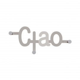 CalleaDesign - Ciao - Appendino da parete in legno dal design moderno con scritta - Colore: Tortora - SKU: 13-018-13 