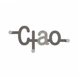  CalleaDesign - Ciao - Appendino da parete in legno dal design moderno con scritta - Colore: Grigio Sottsass - SKU: 13-018-82 